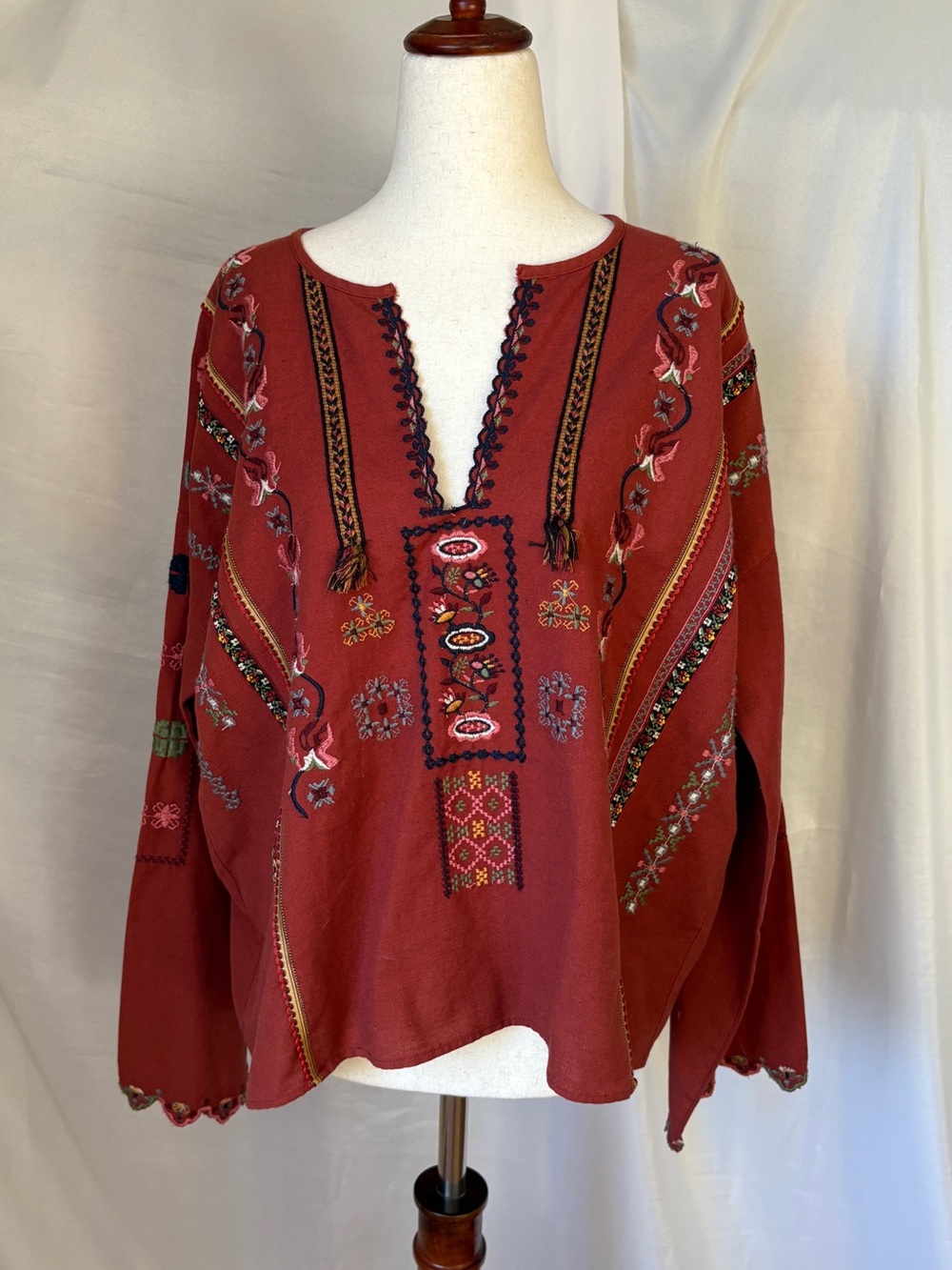 Zara peasant boho top, size S